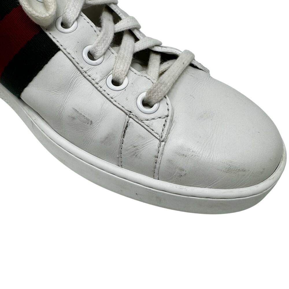 Gucci Ace Bee Sneakers White Leather Low Top EU 41 - Picture 4 of 11